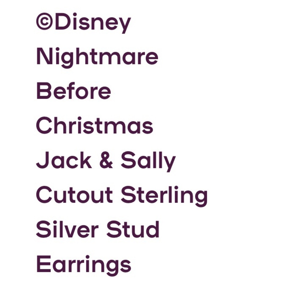 Sterling Silver Disney Nightmare Before Christmas Jack and Sally Stud Earrings - Picture 6 of 7